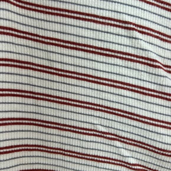 UO Urban Outfitters BDG Striped V-Neck Collared Polo Crop Long Sleeve Top Small - Picture 5 of 8